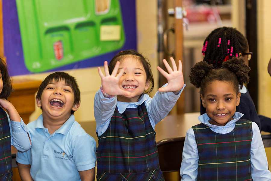 Kindergarten. Smiling kids